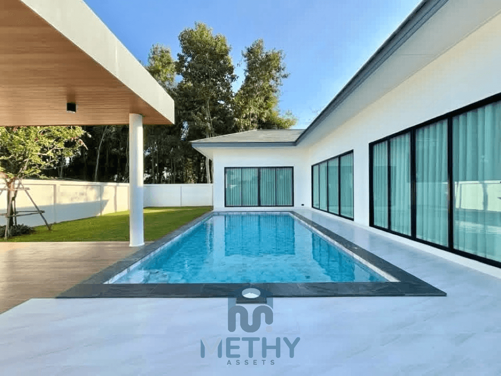 HOUSE POOL VILLA FOR SALE — RENT 💼✨ Newly built pool villa Mab Prachan Reservoir